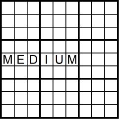 Sudoku 9x9 medium puzzle no.381