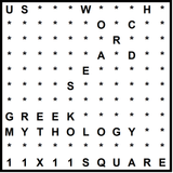 American 11x11 Wordsearch puzzle no.332 - Greek mythology