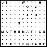 American 11x11 Wordsearch puzzle no.333 - mathematics