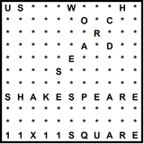 American 11x11 Wordsearch puzzle no.334 - Shakespeare