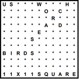 American 11x11 Wordsearch puzzle no.319 - birds