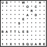 American 11x11 Wordsearch puzzle no.320 - battles