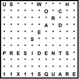 American 11x11 Wordsearch puzzle no.323 - Presidents